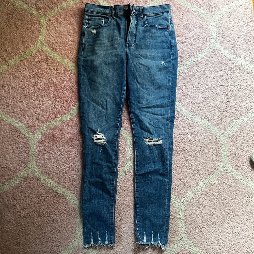 Express Women's Ripped High-Waisted Skinny Jeans - Size 6